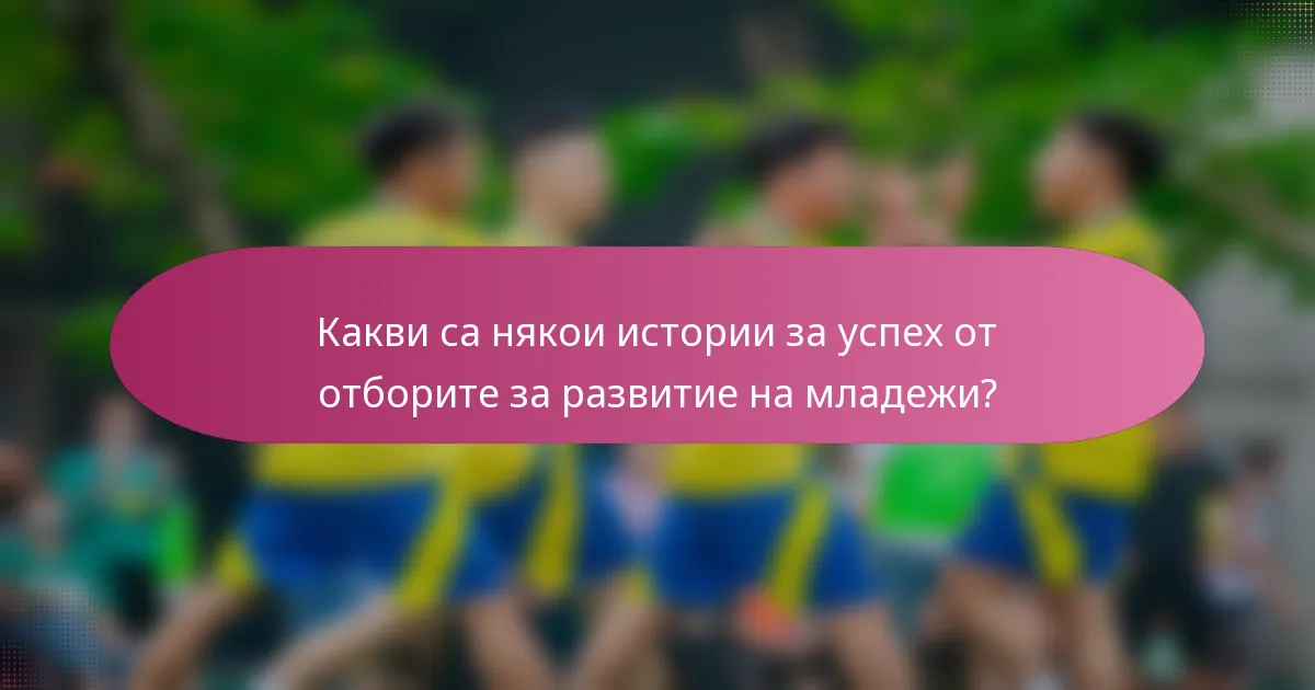 Какви са някои истории за успех от отборите за развитие на младежи?